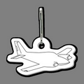 Zippy Clip & Twin Engine Airplane Tag W/ Tab (Outline)